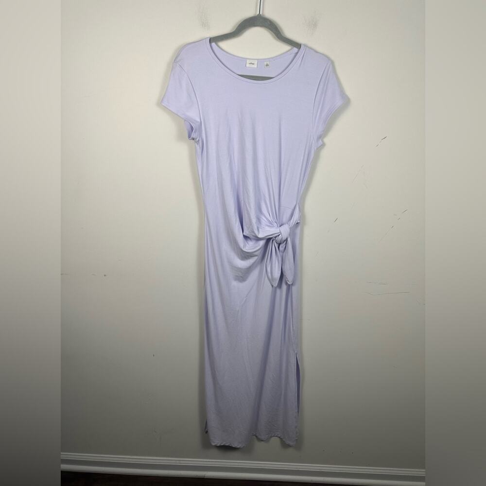 Wilfred Fortune Maxi Dress Women L Lilac Excellent Side Tie Jersey T-Shirt Dress
